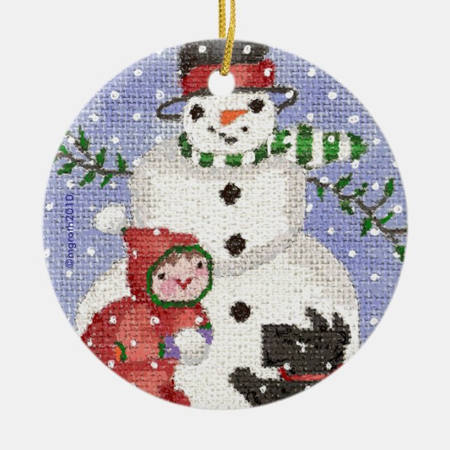 snowman and scotty ornament (Front)