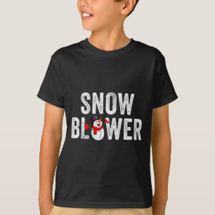 Snowman And Snow Blower Couples Matching Christmas T-Shirt
