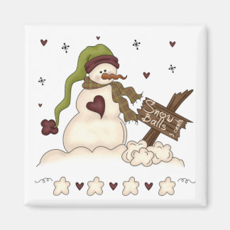 Snowman and Snowballs Magnet