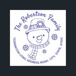 Snowman and Snowflakes Christmas Return Address Self-inking Stamp<br><div class="desc">Do you love snowmen? This cute hand drawn snowman with little snowflakes illustration on this custom Christmas return address self inking stamp is perfect for you!. The family name and mailing address is easy to adjust. Make your special holiday mailings stand out from the crowd by customizing this fun stamp....</div>