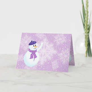 Snowman and Snowflakes Greeting Card
