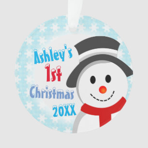 Snowman and Snowflakes Ornament
