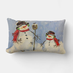Snowman and Son Lumbar Pillow