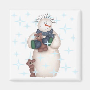 Snowman and Teddy Bears Tshirts and Gifts Magnet