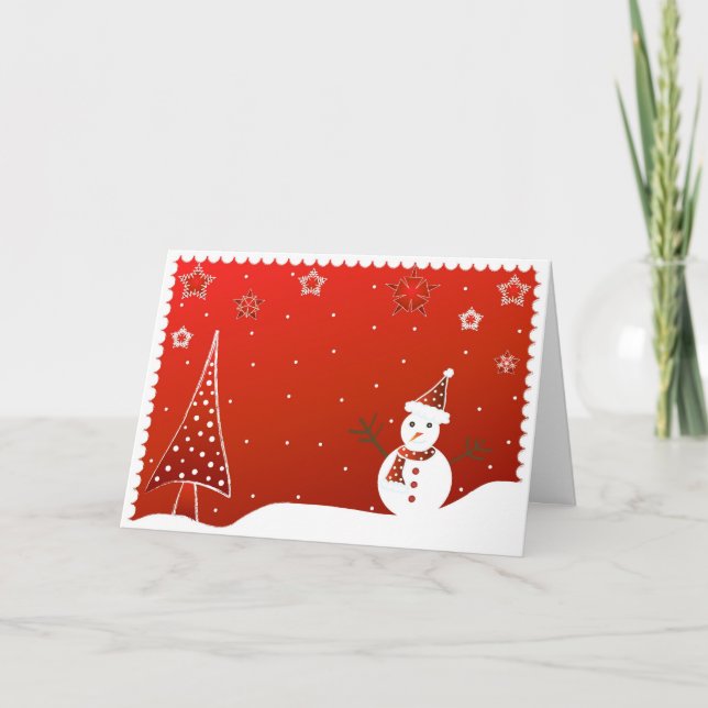 Snowman and tree - Card (Front)