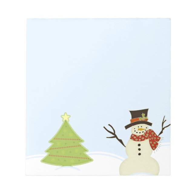 Snowman and Tree Notepad (Front)