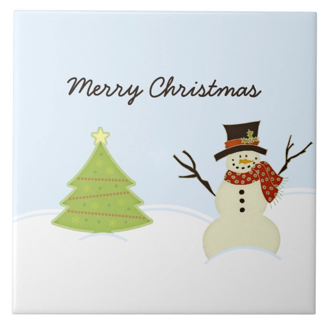 Snowman and Tree Tile (Front)