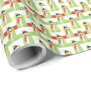Snowman And Tree Wrapping Paper