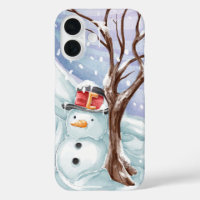Snowman And Winter Scenery