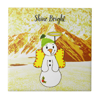 Snowman  Angel Tile