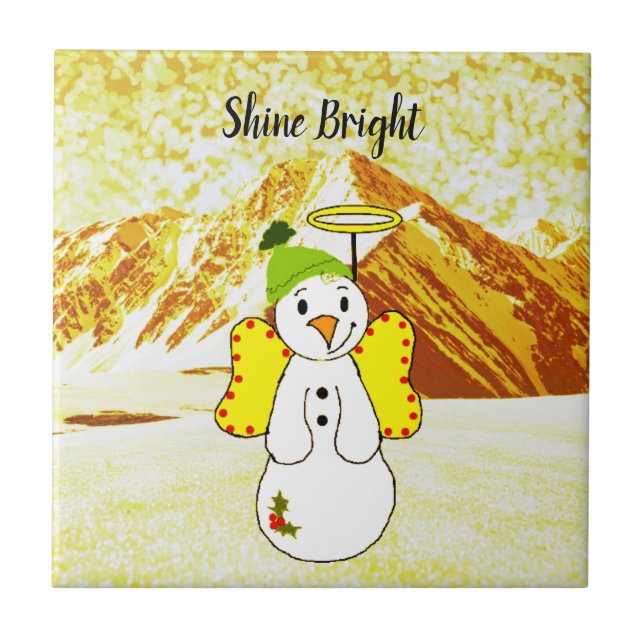 Snowman  Angel Tile (Front)