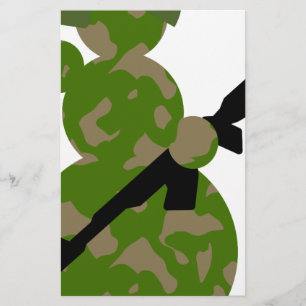 snowman army christmas stationery