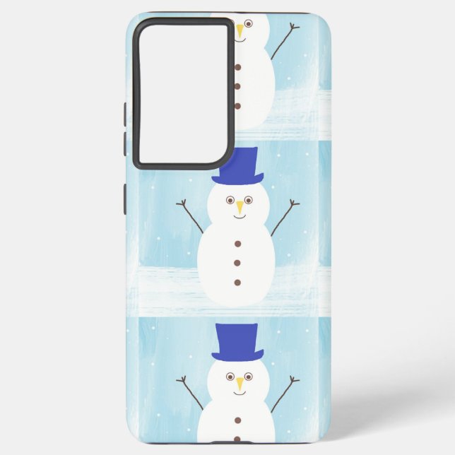 snowman art samsung galaxy s21+ case (Back)