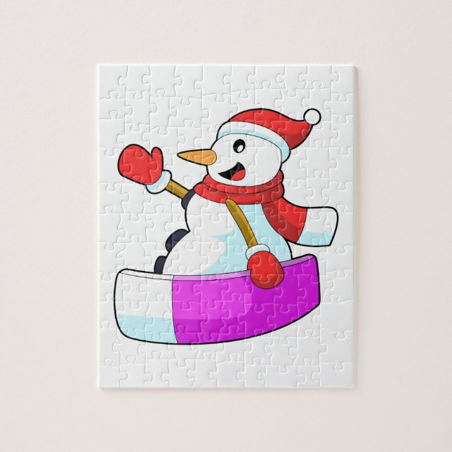 Snowman as Snowboarder with Sonowboard.PNG Jigsaw Puzzle (Vertical)