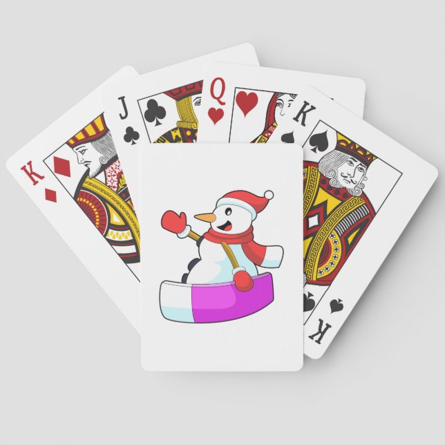 Snowman as Snowboarder with Sonowboard.PNG Playing Cards (Back)