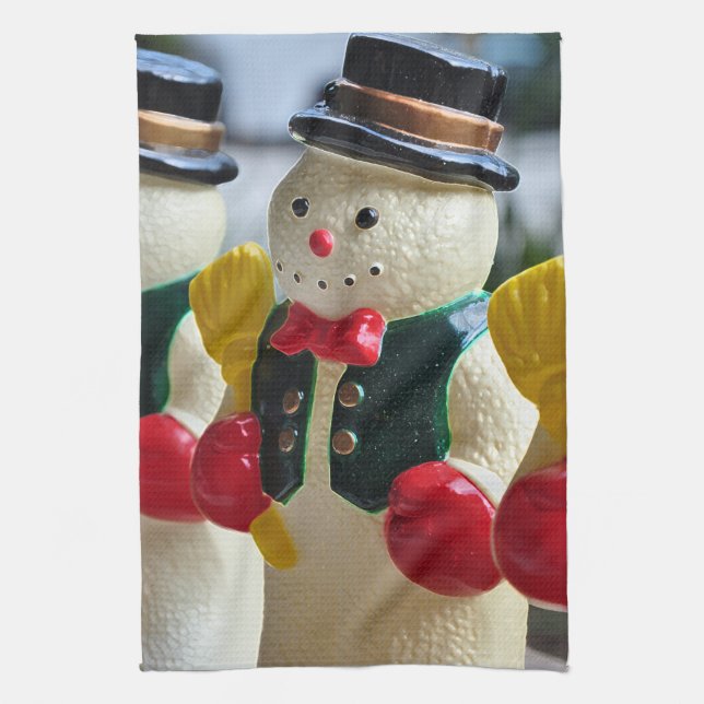 Snowman at Christmas Kitchen Towel (Vertical)