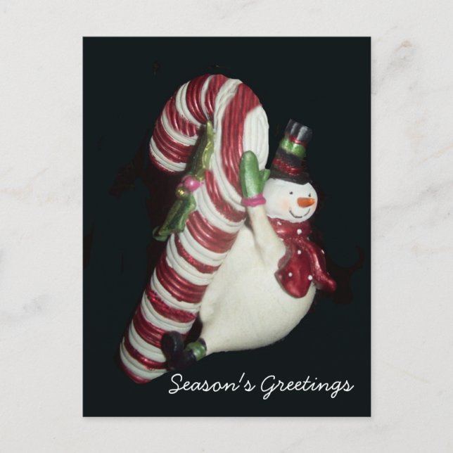 Snowman avec carte postale Sucre de canne (Devant)