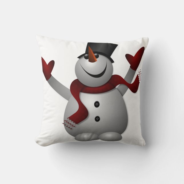 Snowman avec Coussin Red Scarf (Recto)