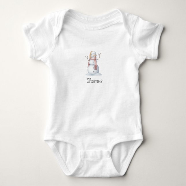 Snowman Baby Bodysuit (Front)