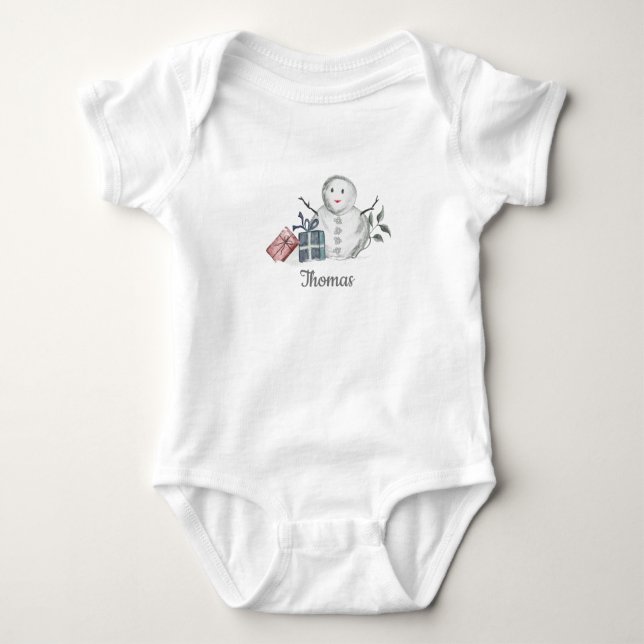 Snowman Baby Bodysuit (Front)