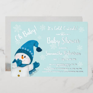 Snowman Baby It's Cold Outside Photo Baby Shower