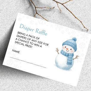 Snowman Baby Shower Diaper Raffle Enclosure Card