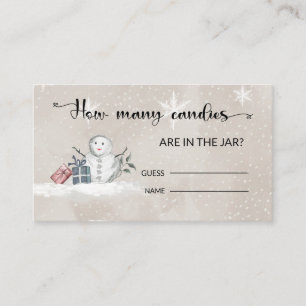 Snowman Baby Shower Guess How Many Candies Enclosure Card