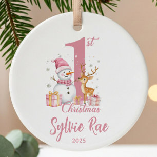 Snowman Baby's 1st Christmas Ceramic Ornament