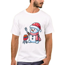 Snowman Barbeque Cartoon