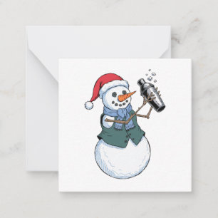 Snowman Bartender Christmas 2026 Holiday Cocktail Card
