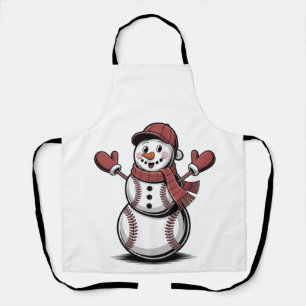 Snowman Baseball Christmas Sport Lovers  Apron
