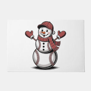 Snowman Baseball Christmas Sport Lovers  Doormat