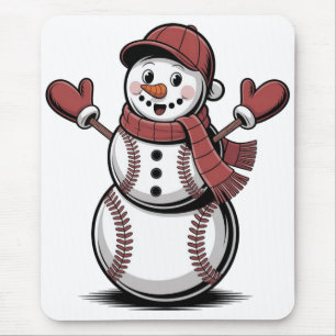 Snowman Baseball Christmas Sport Lovers  Mouse Pad