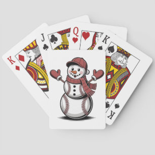 Snowman Baseball Christmas Sport Lovers Playing Cards