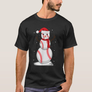 Snowman Baseball Winter X Mas Holida Cool Christma T-Shirt