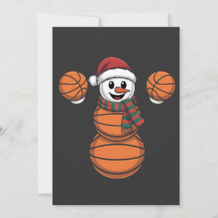 Snowman Basketbal Christmas Santa Baseball Sport Holiday Card