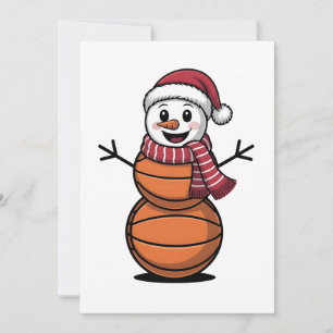 Snowman Basketball Christmas Sport Lovers Invitation