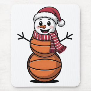 Snowman Basketball Christmas Sport Lovers  Mouse Pad