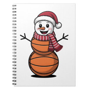 Snowman Basketball Christmas Sport Lovers  Notebook