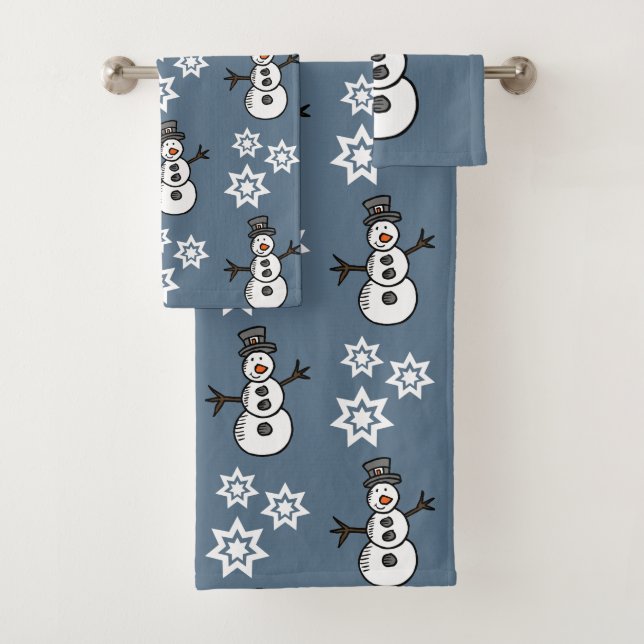 Snowman Bath Towel Set (Insitu)