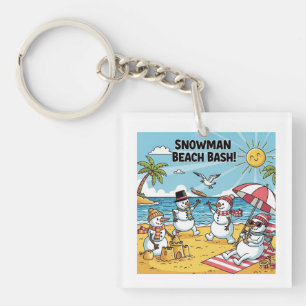 Snowman Beach Bash Keychain