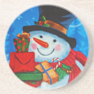 Snowman bearing Gifts Coaster