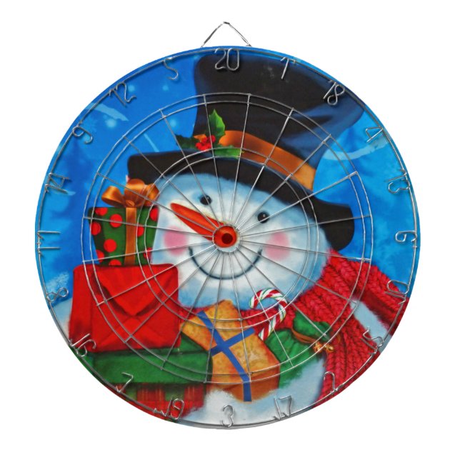 Snowman bearing Gifts Dartboard (Front)