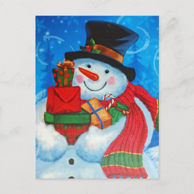 Snowman bearing Gifts Postcard (Front)
