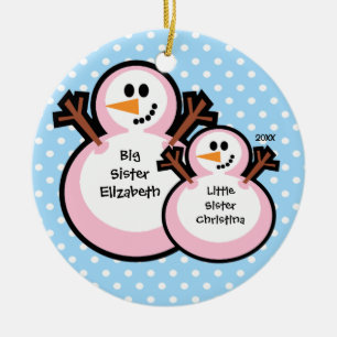 Snowman Big Sister Christmas Ornament
