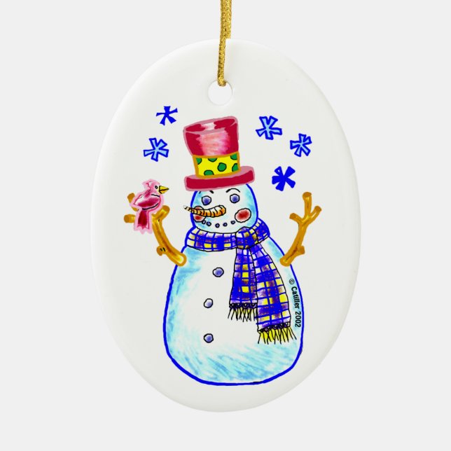 Snowman Bird Friend décorations personnalisées (Devant)