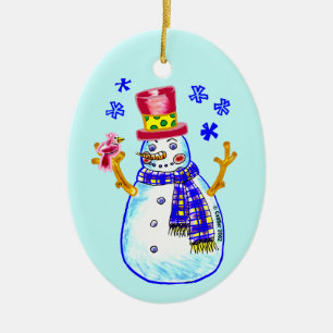 Snowman Bird Friend ornament