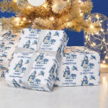 Snowman Bird Present Christmas Wrapping Paper<br><div class="desc">Christmas in blue. Bluebird,  snowman,  and Christmas present</div>