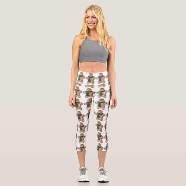 Snowman biscuit capri leggings (Front)