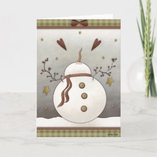 Snowman Blank Winter Holiday Greeting Card 4